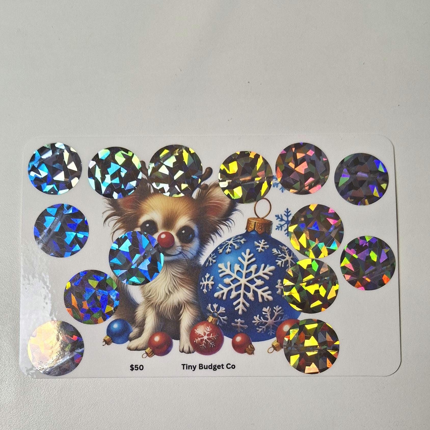 Red Nose Reindeer Pup Christmas Scratch Off Saving Challenge