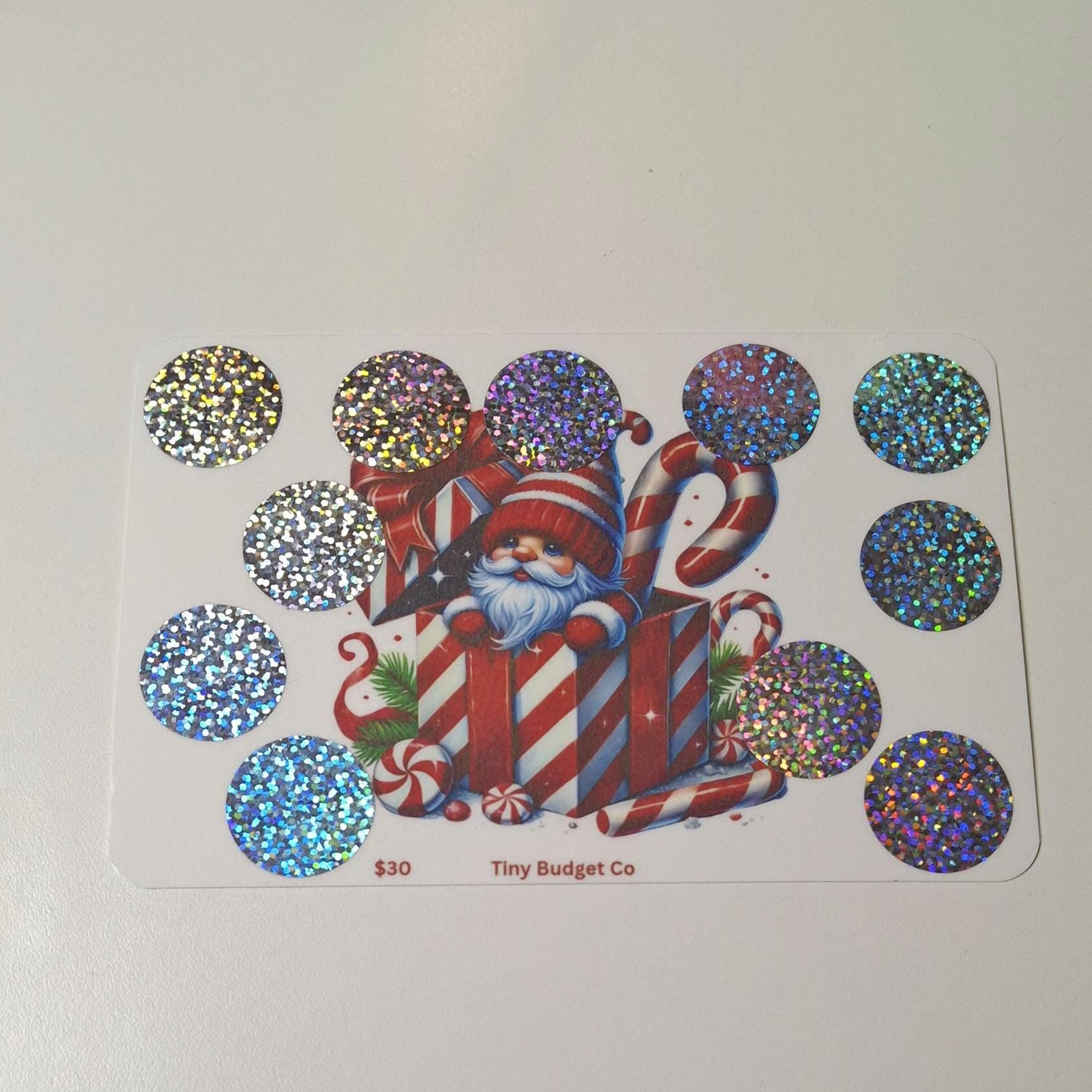 Peppermint Gnome Scratch Off Savings Challenge