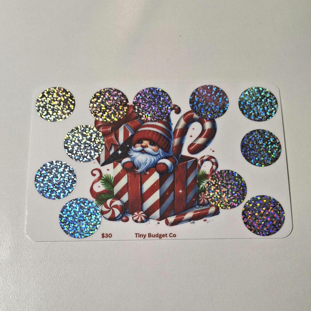 Peppermint Gnome Scratch Off Savings Challenge