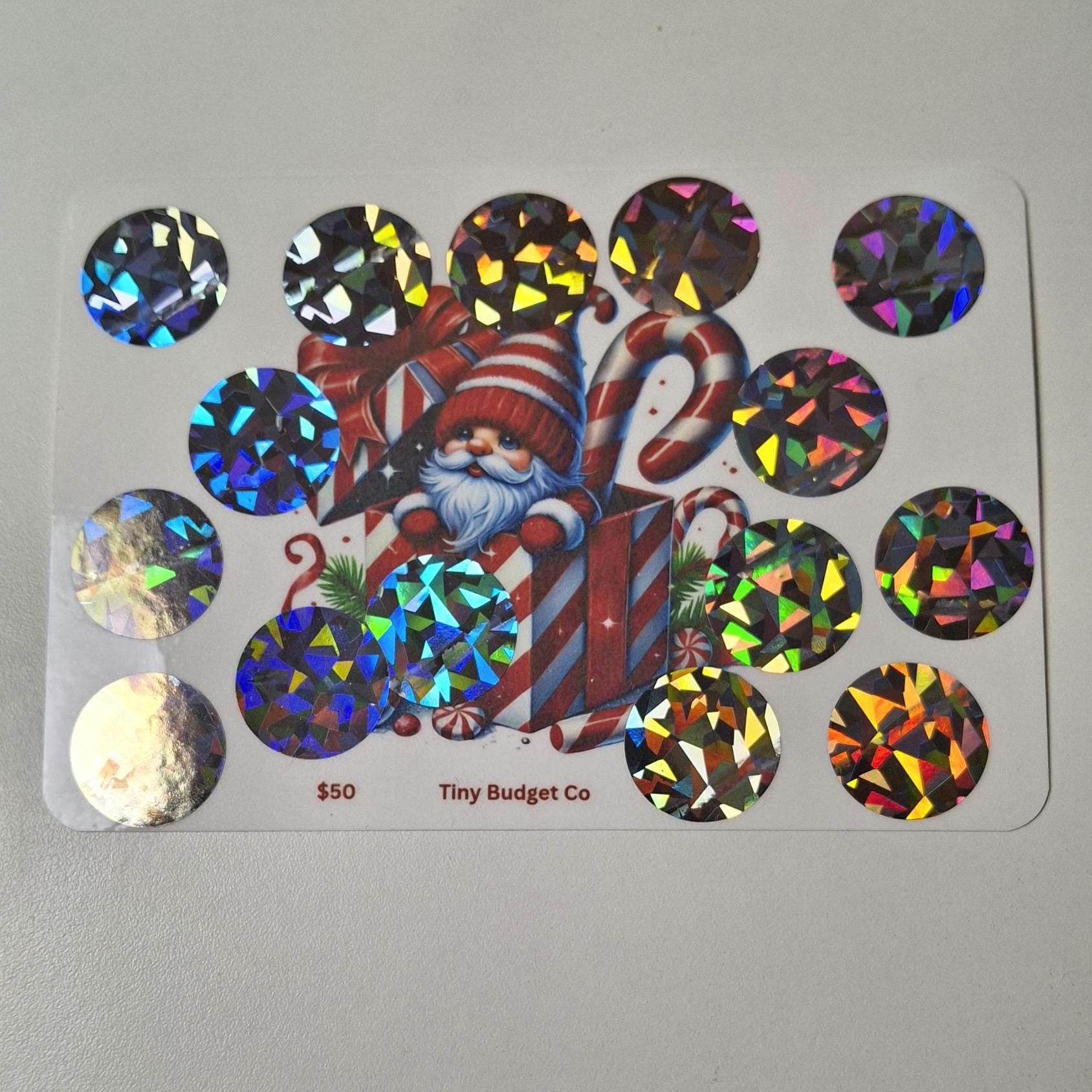 Peppermint Gnome Scratch Off Savings Challenge