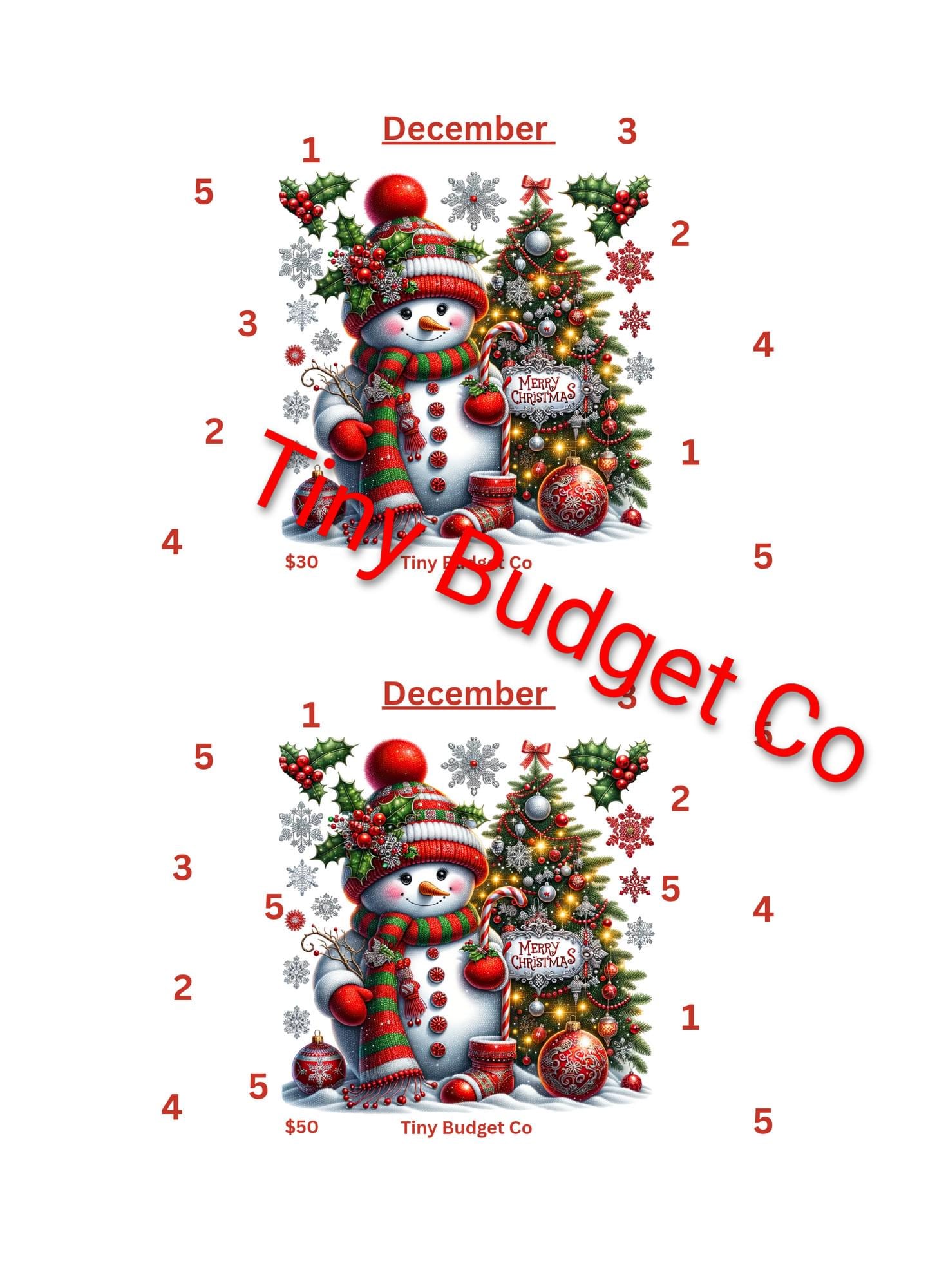 December Snowman Saving Challenges Low Income