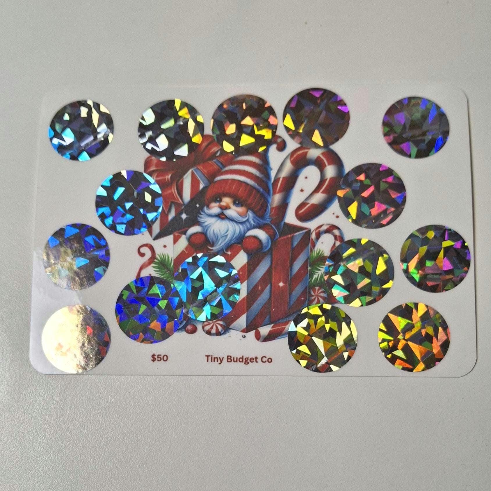 Peppermint Gnome Scratch Off Savings Challenge