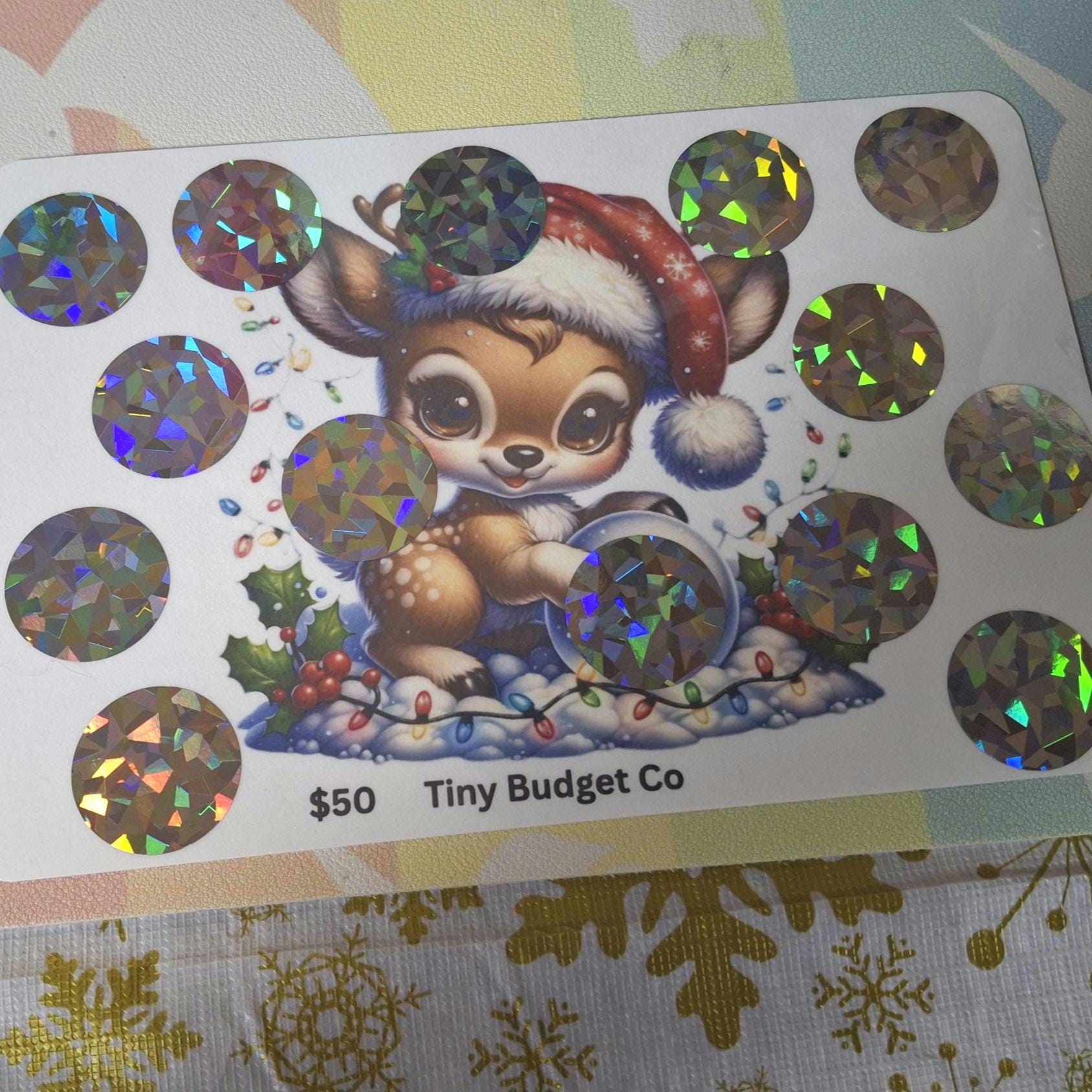 Christmas Reindeer Scratch-Off and Mini Saving Challenges Set :Holiday Savings Bundle