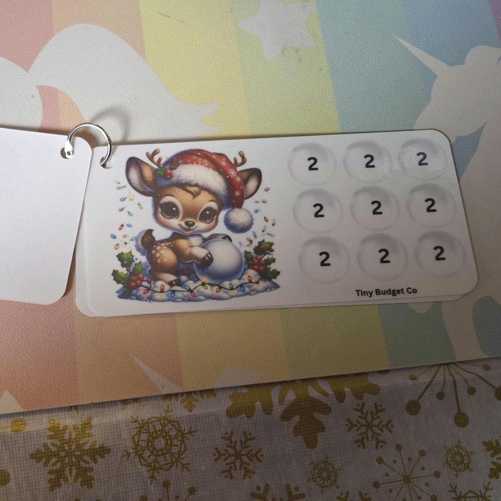 Christmas Reindeer Scratch-Off and Mini Saving Challenges Set :Holiday Savings Bundle