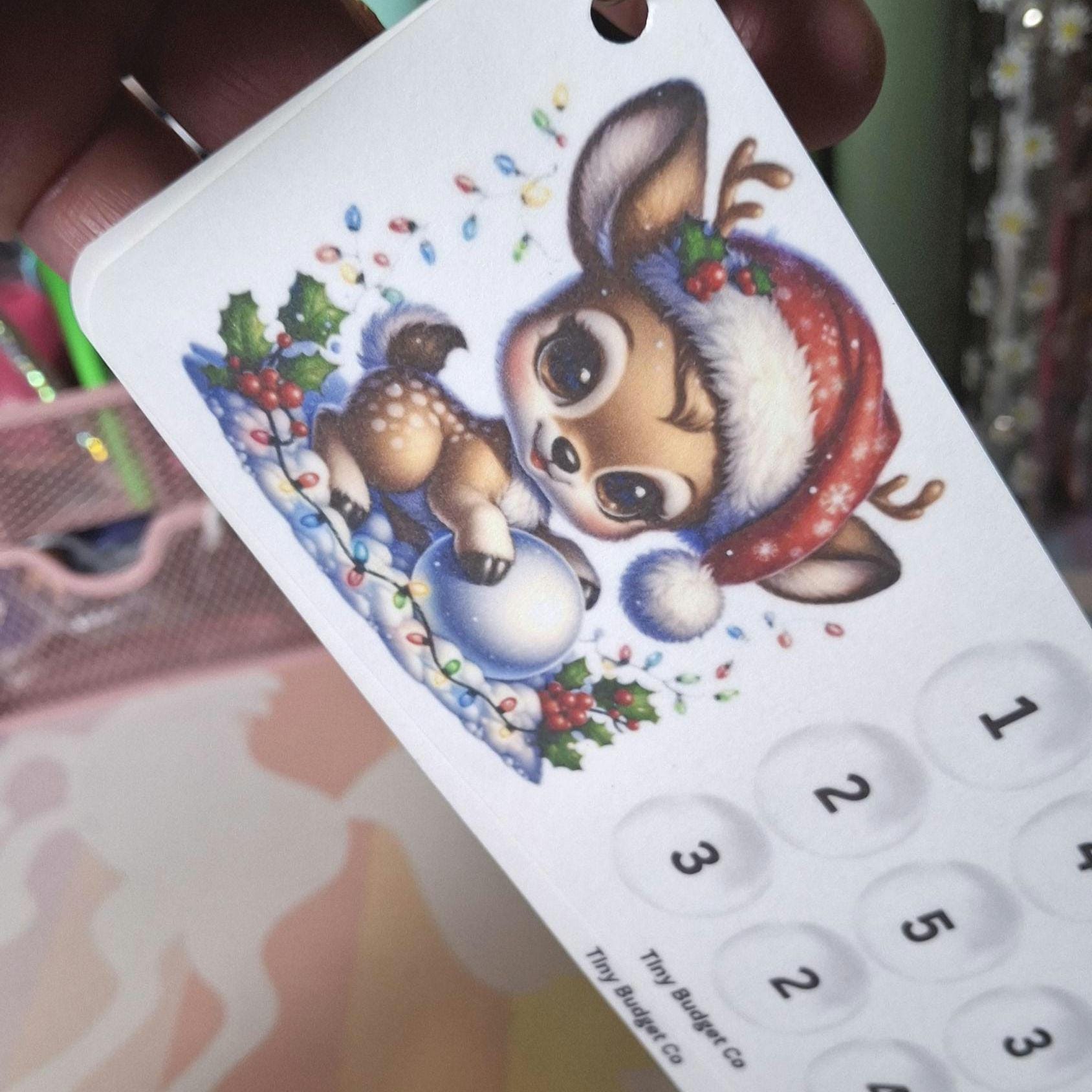 Christmas Reindeer Scratch-Off and Mini Saving Challenges Set :Holiday Savings Bundle