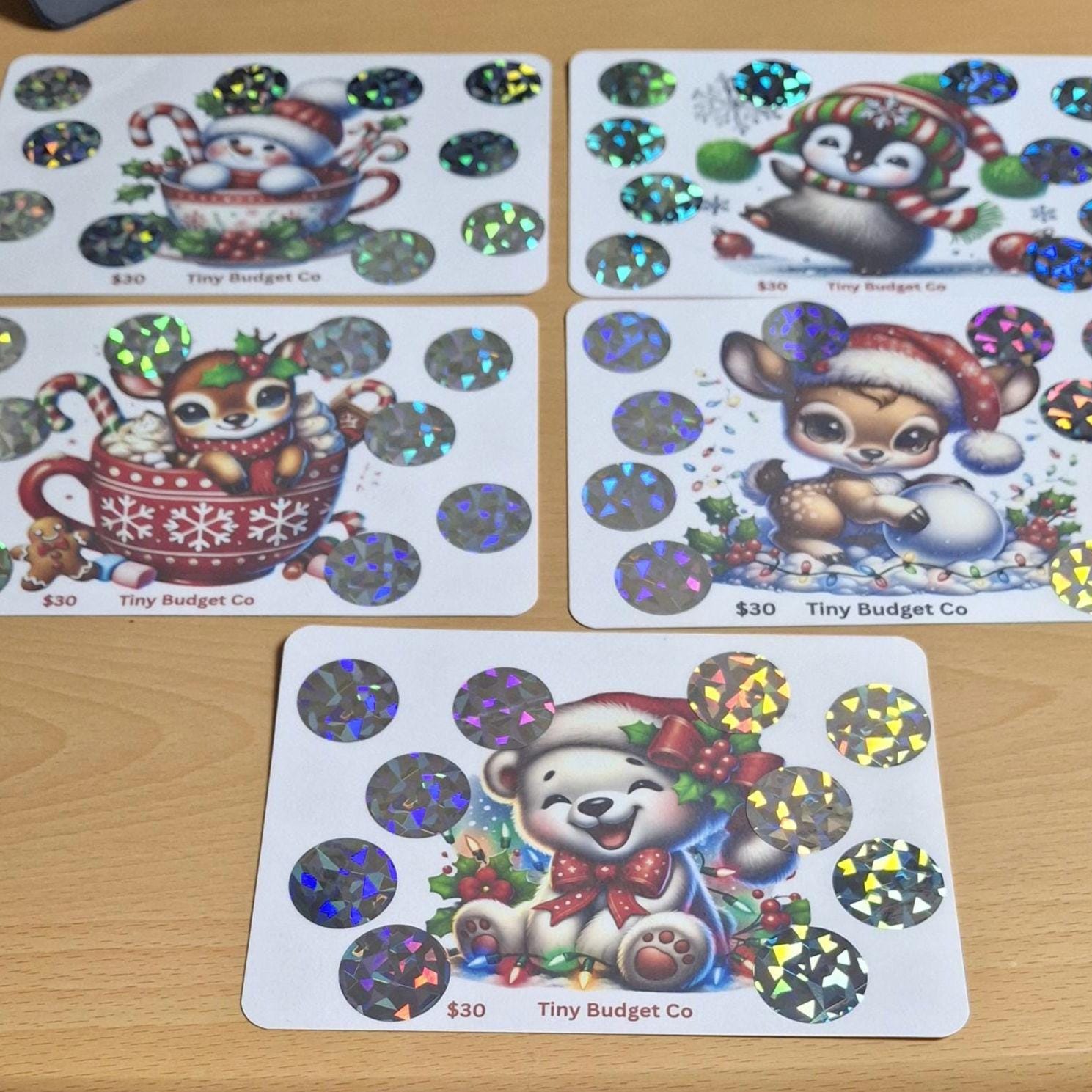 Mystery Christmas Variety Bargin Pack Scratch Off Saving Challenge Pack Bundle Set Low Income Saving Scratch and Save 5,10 pack Set